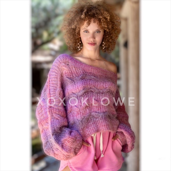 POL Pink Purple Balloon Sleeve Sweater - Picture 10 of 15